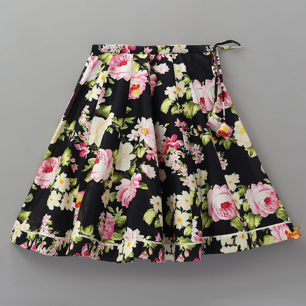 Floral Grace Top And Lehenga With Net Dupatta