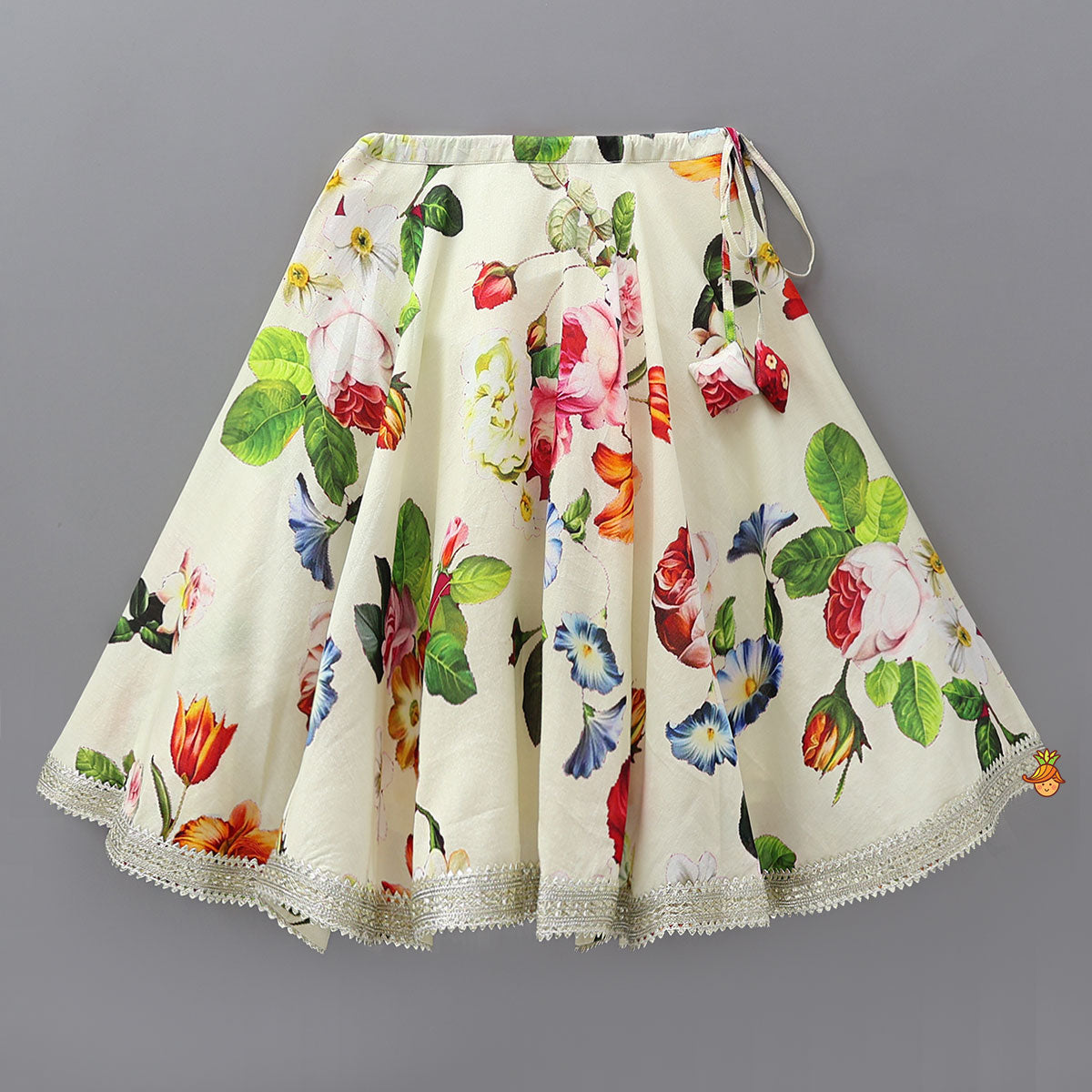 Classic Floral Printed Top And Lehenga With Net Dupatta