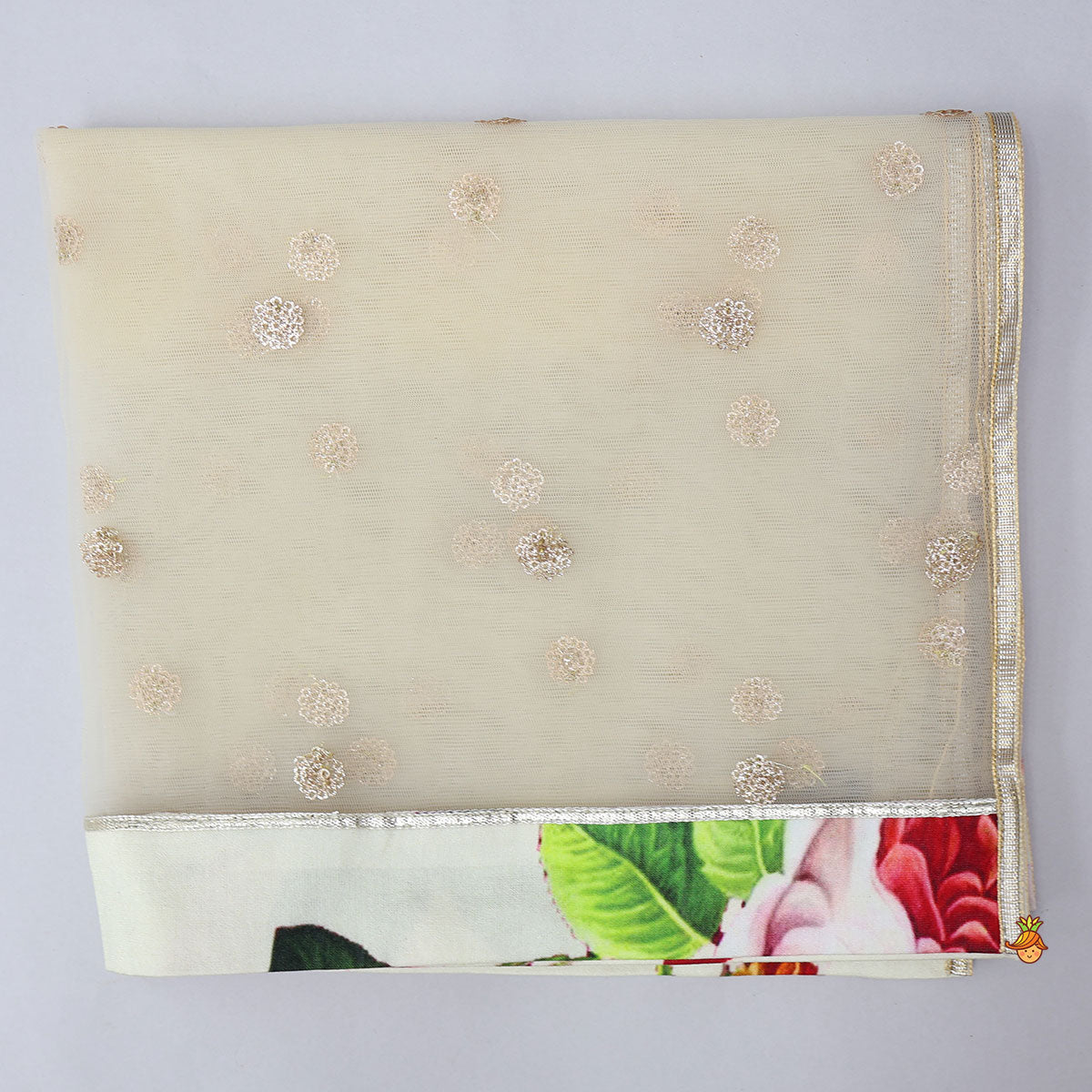Classic Floral Printed Top And Lehenga With Net Dupatta