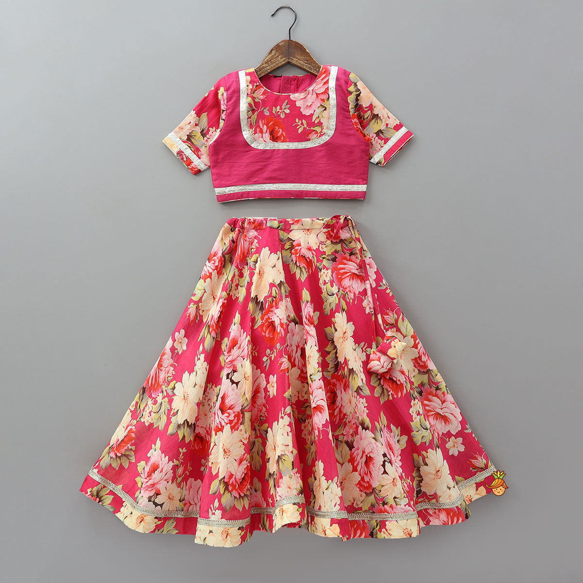 Floral Charm Top And Lehenga With Dupatta