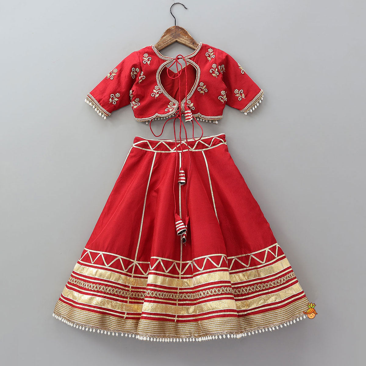Heavily Embroidered Crop Top And Lehenga With Dupatta