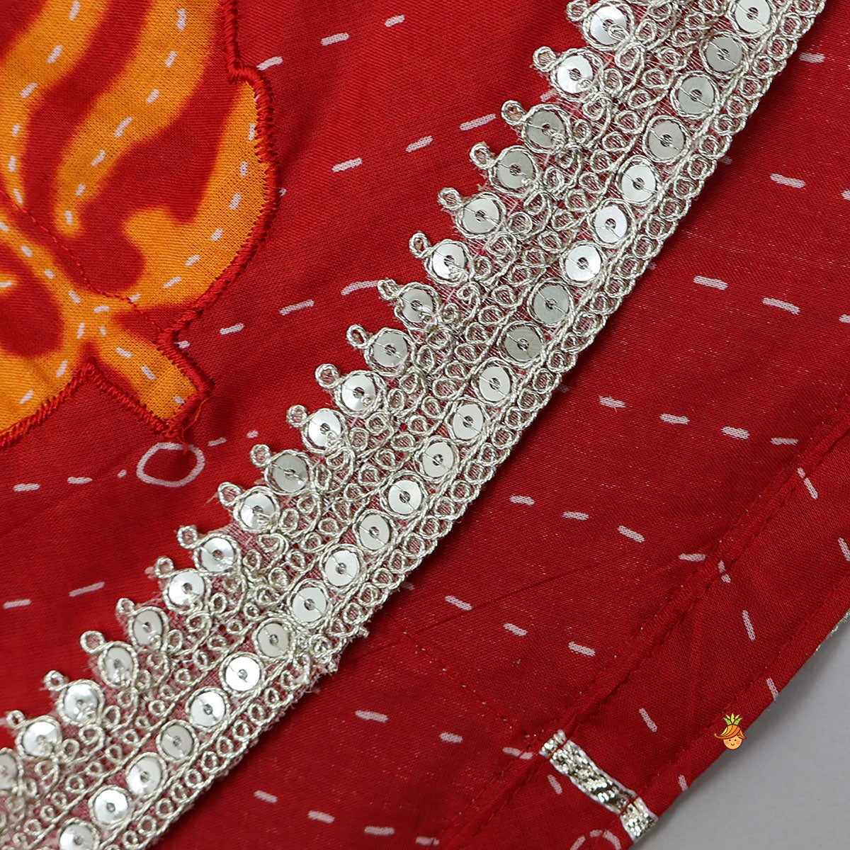 Ruffle Sleeve Printed Top And Lehenga With Dupatta