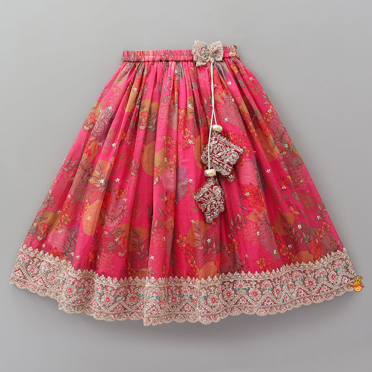 Heavily Embroidered Crop Top And Lehenga With Sequin Embellished Dupatta