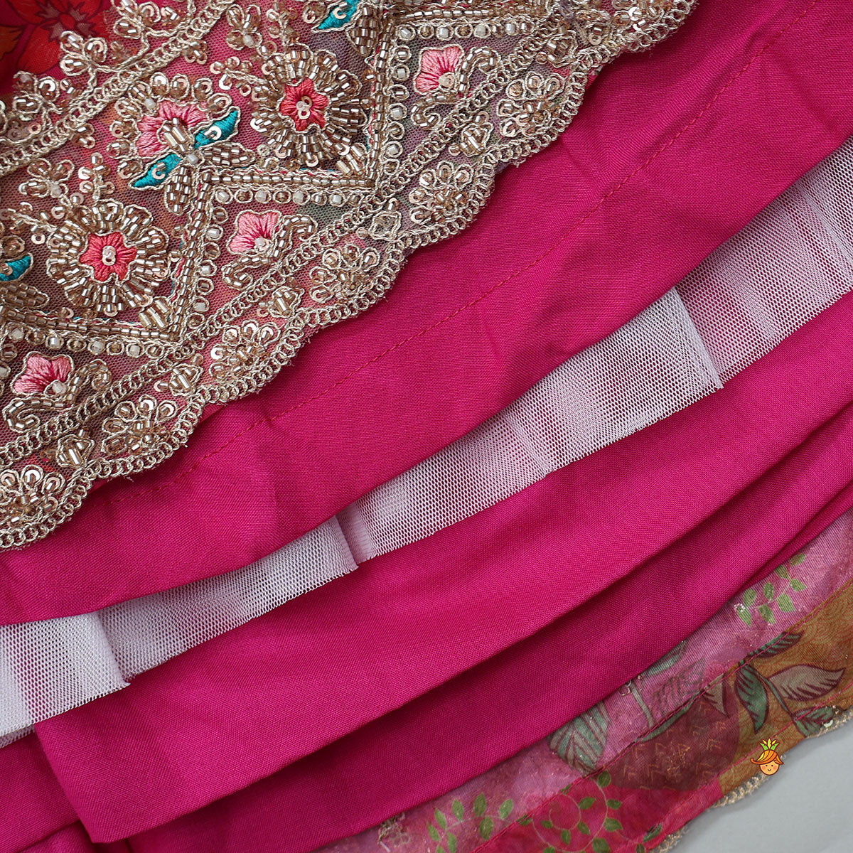Heavily Embroidered Crop Top And Lehenga With Sequin Embellished Dupatta