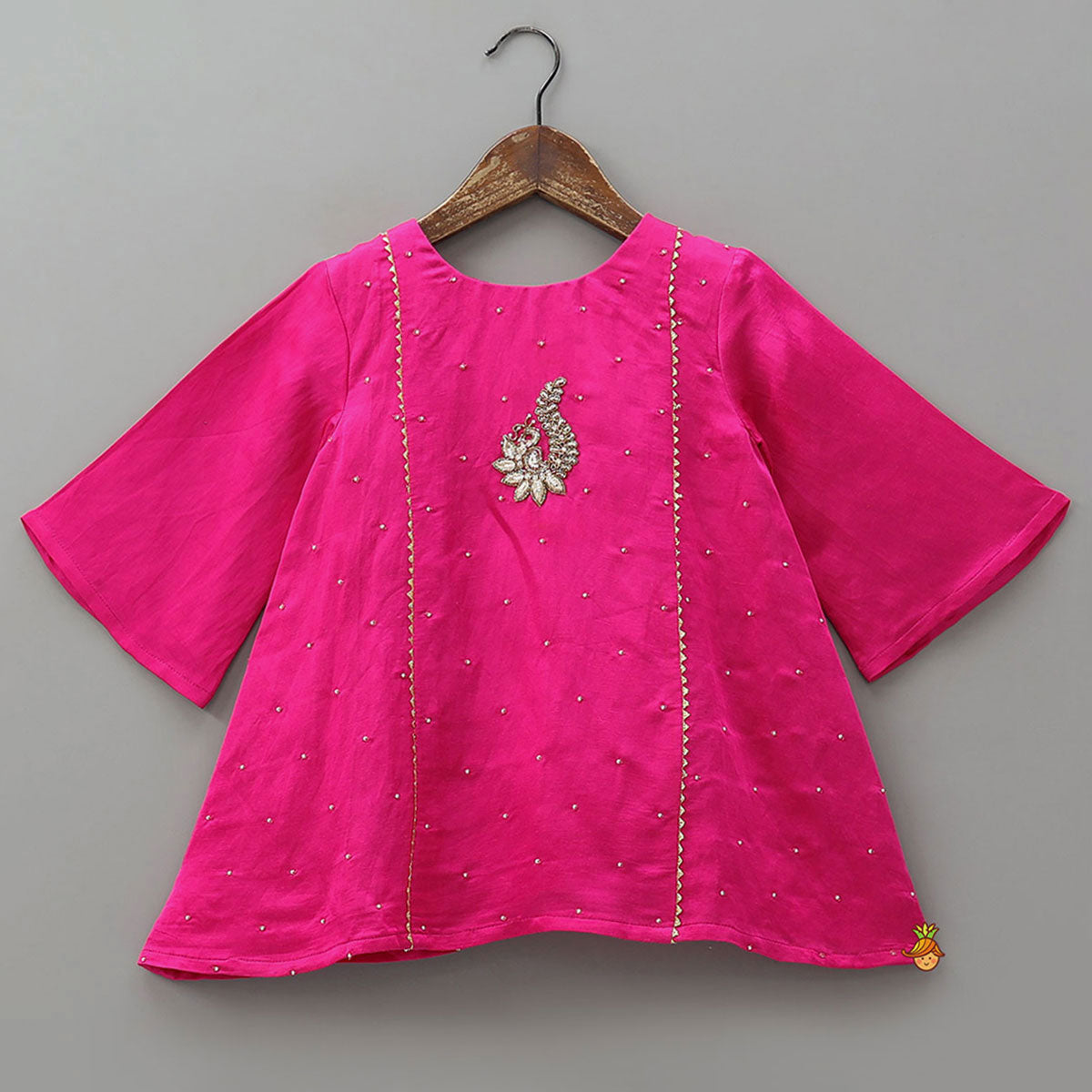 Stylish Bell Sleeve Kurti And Farshi Salwar