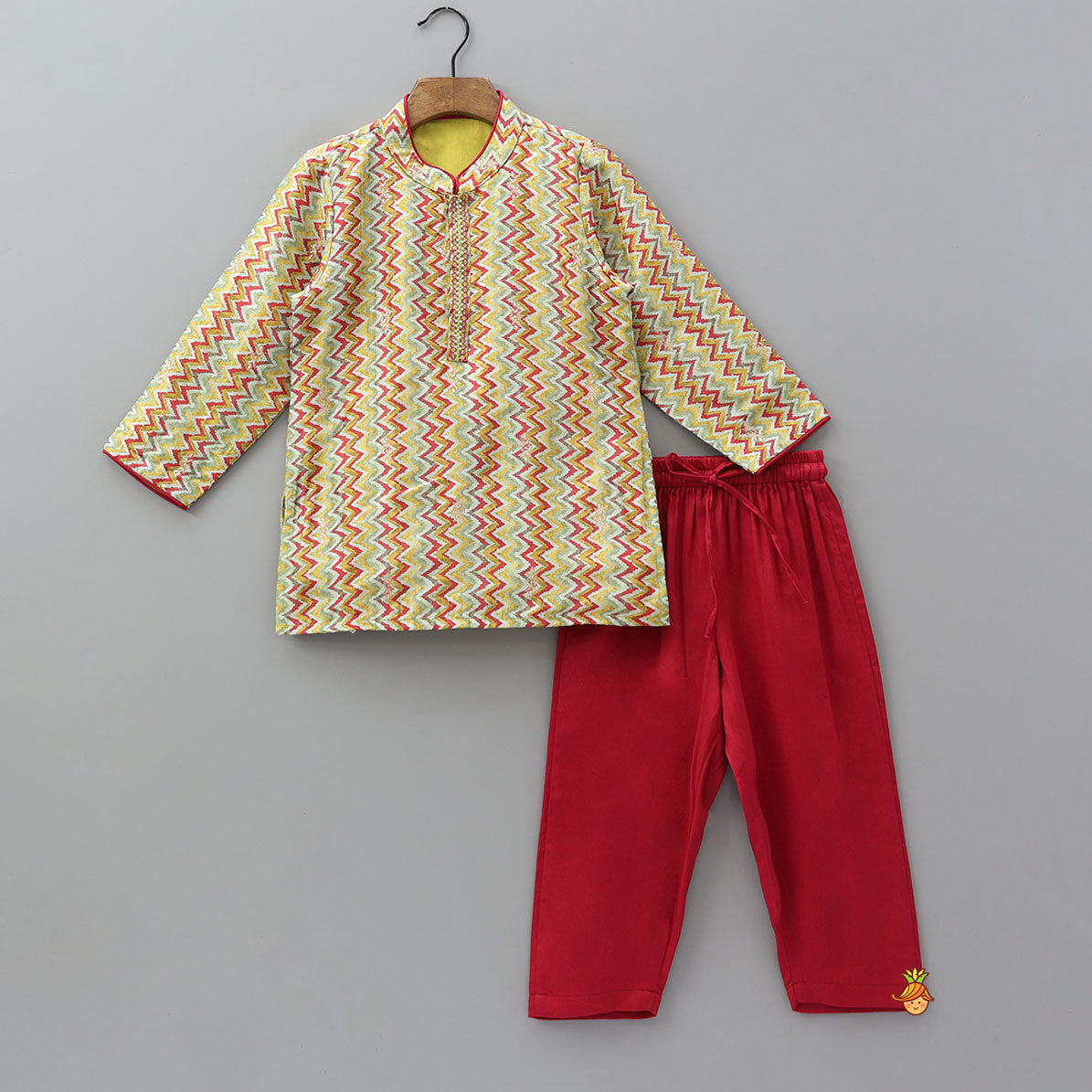 Chevron Printed Traditional Kurta And Pyjama