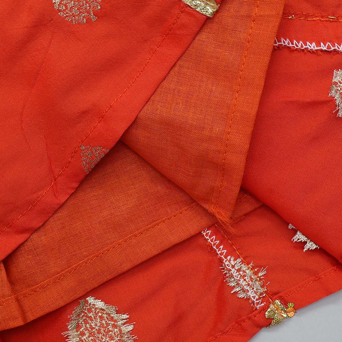 Hem Cut Crop Top And Contrasting Lehenga