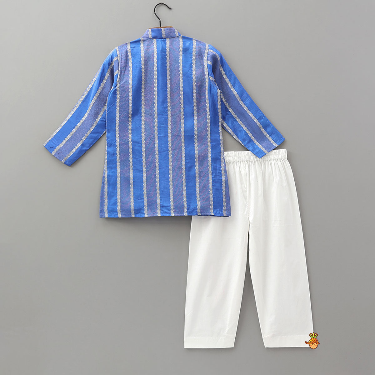 Festive Shimmer Panel Ethnic Kurta With Pyjama