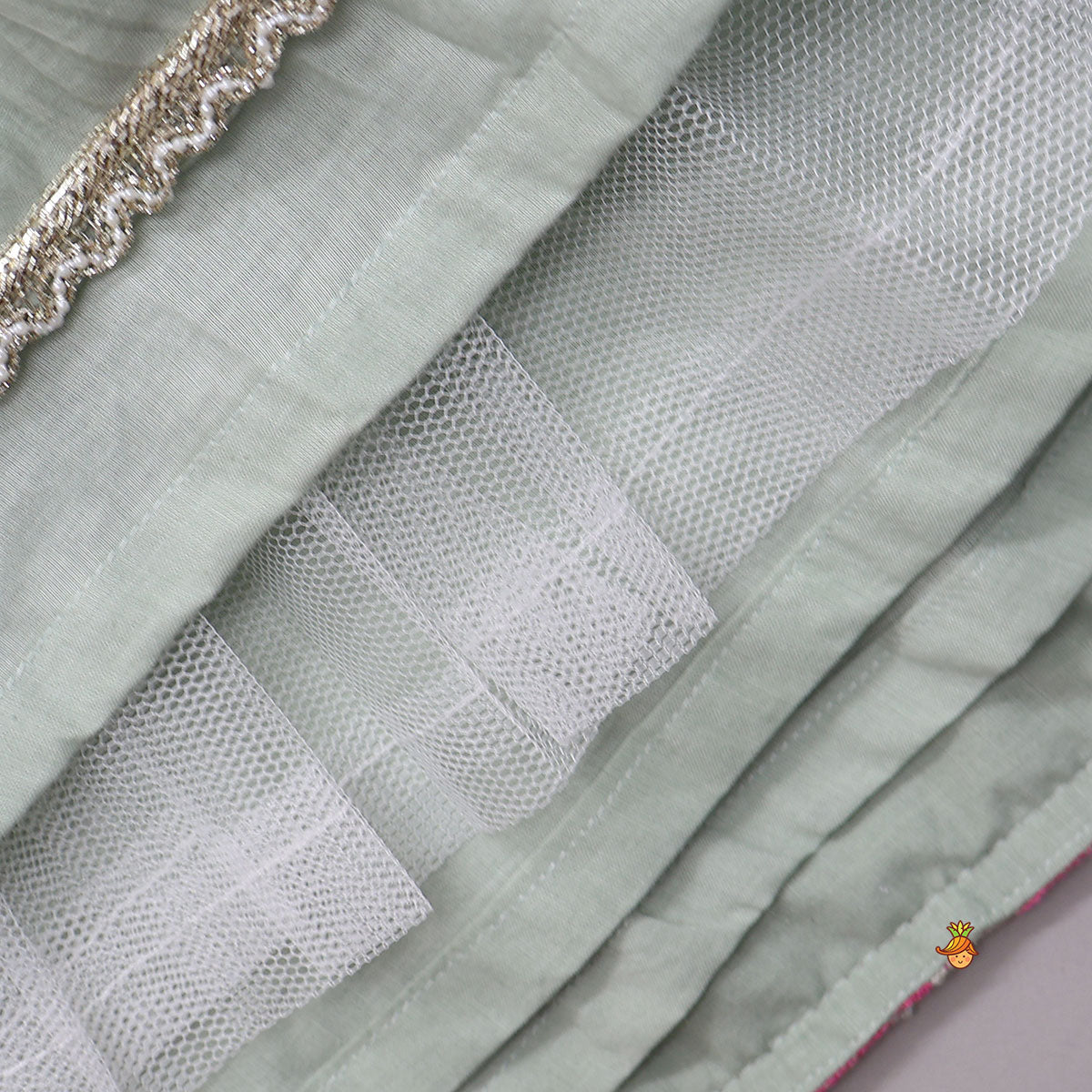 Ruffle Crop Top And Embroidered Lehenga