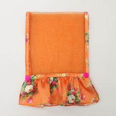 Pre Order: Orange Floral Top With Layered Palazzo And Pink Crop Top