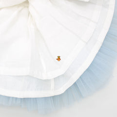 Pre Order: White Sequin Star Patched Frilled Dress