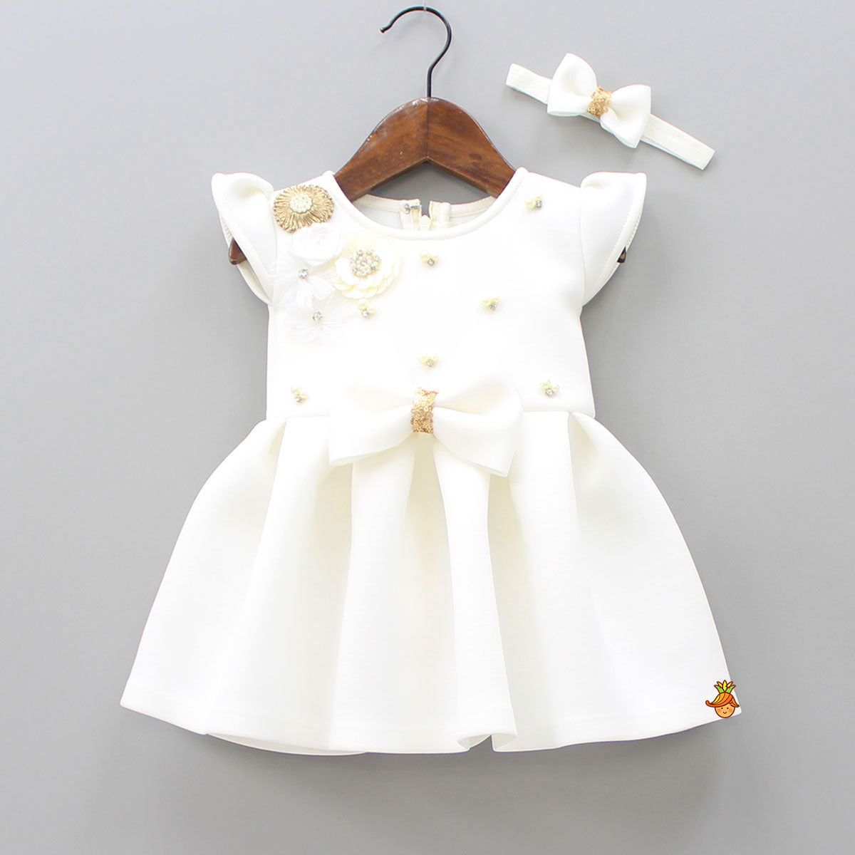 Pre Order: Box Pleated Dress With Hairband