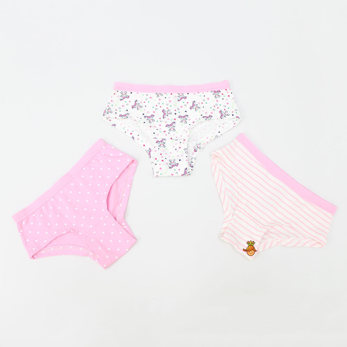 Unicorn And Stripe Print Underwear - Set Of 3