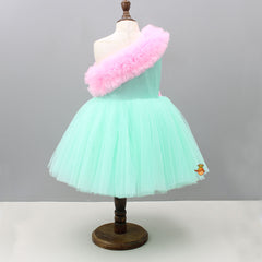 Ruffled One shoulder Frilly Dress With Hair Band