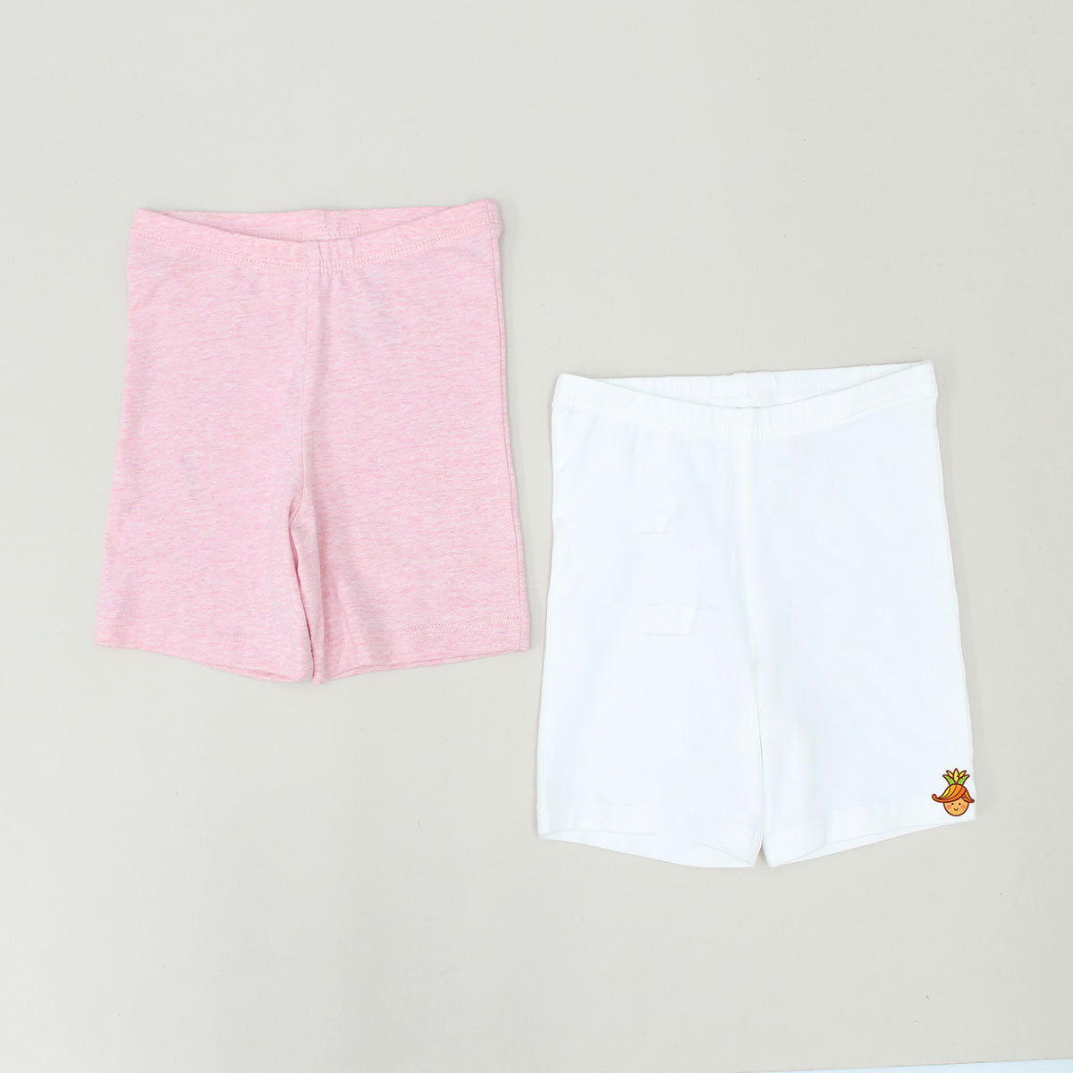 Pink And White Inner Shorts - Set Of 2