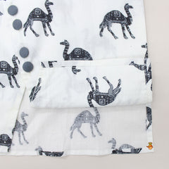 Camel Printed Kurta And Patiala