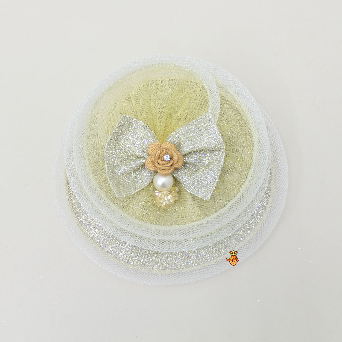 Hair Clip With Cutdana Work And Fancy Shimmery Bow