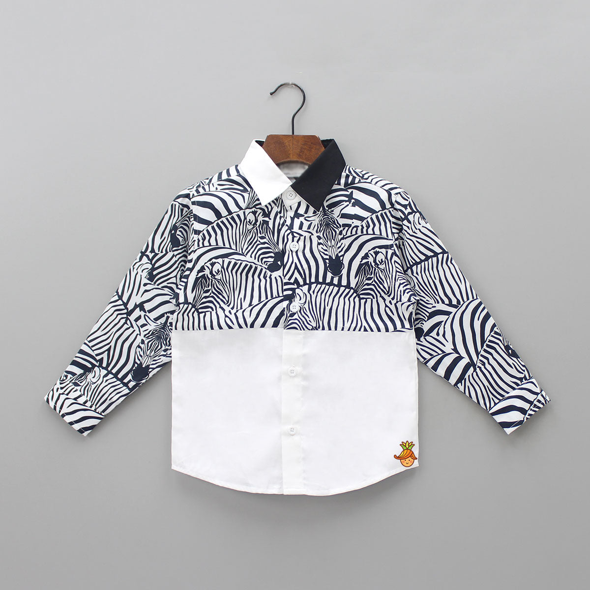 Classic Zebra And White Panelled Shirt