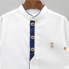 Reindeer Attached White Shirt