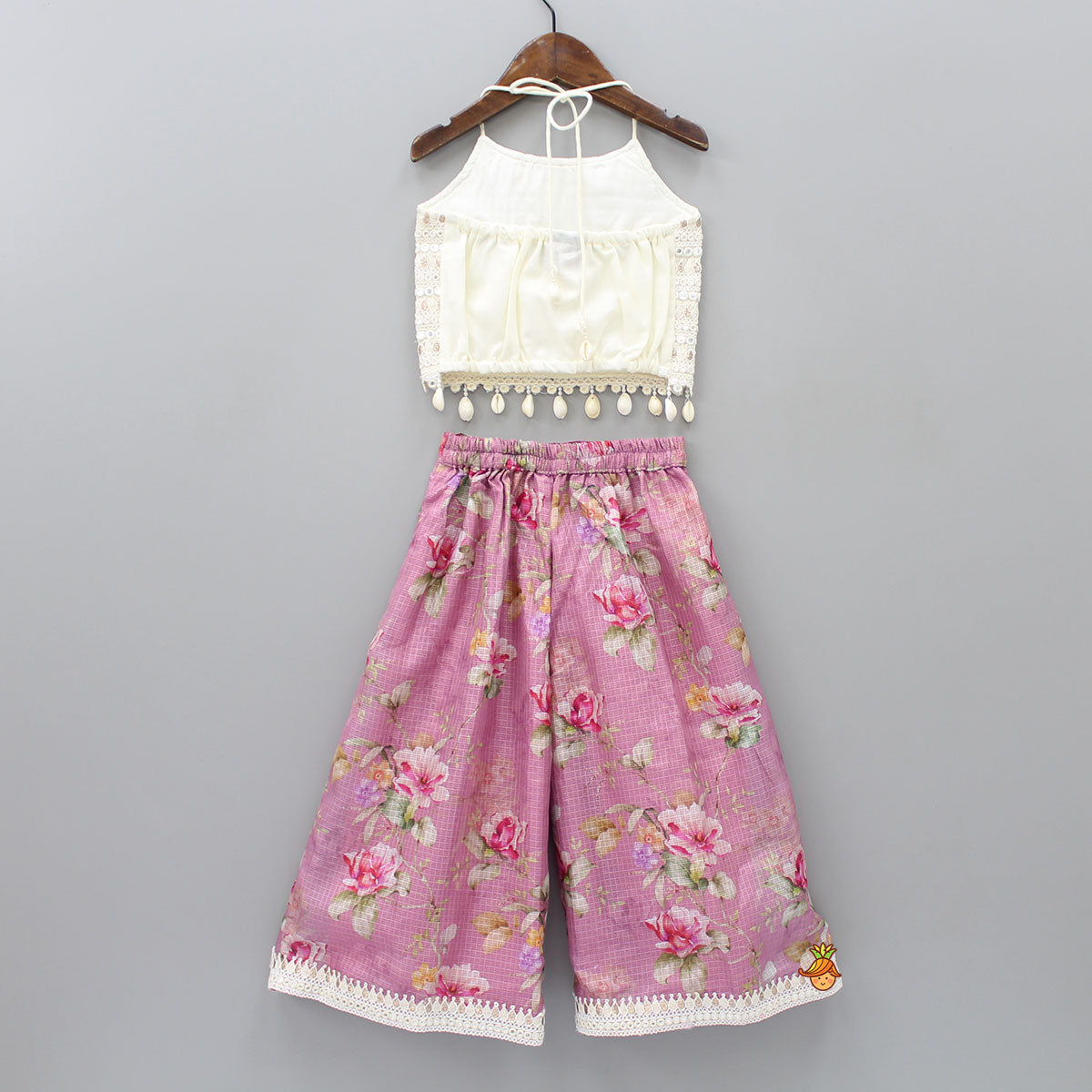 Exquisite Abhla Work Top And Pink Palazzo