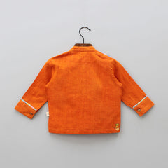 Pre Order: Orange Heart Patch Detailed Shirt