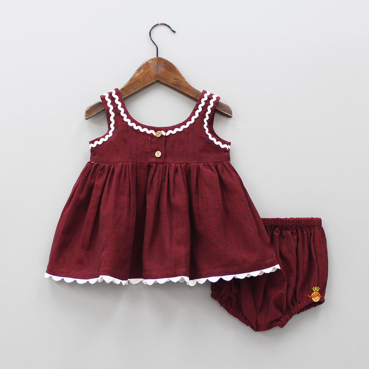 Lace Work Infant Top And Bloomer Set