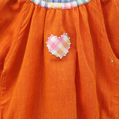 Pre Order: Orange Heart Patch Detailed Bodysuit