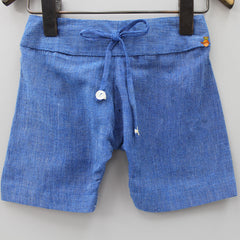 Pre Order: Blue Handwoven Cotton Shorts