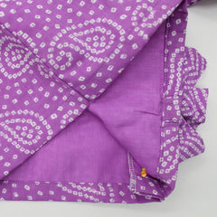Purple Bandhani Printed Stylish Top And Sharara