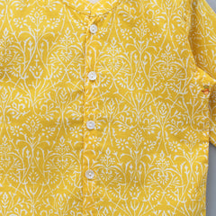 Hand Block Printed Mustard Yellow Shirt