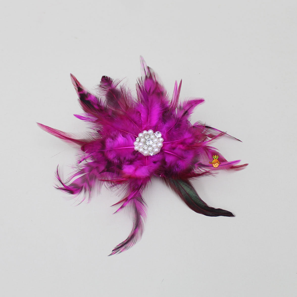 Pearls And Stones Studded Magenta Hair Clip