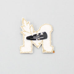 Cut Dana And Pearls Embellished M Alphabet Hair Clip
