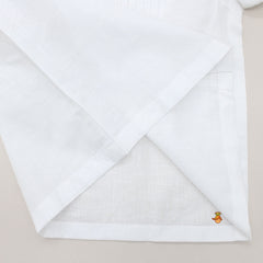 Pre Order: Pin Tuck Detailed White Shirt With Stylish Jacket And Pant