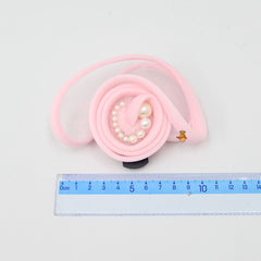White Pearls Embellished Twisted Baby Pink Hair Clip
