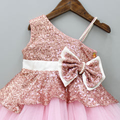 Pre Order: Sequins And Pearls Embellished Frilly Layered Ombre Dress
