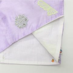 Pre Order: Sequined And Thread Floral Embroidered Lilac Top With Palazzo