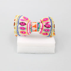 Multicolour Thread And Beads Embroidered Hair Band