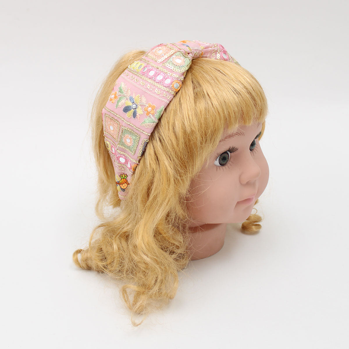 Light Pink Intricate Embroidered Hair Band