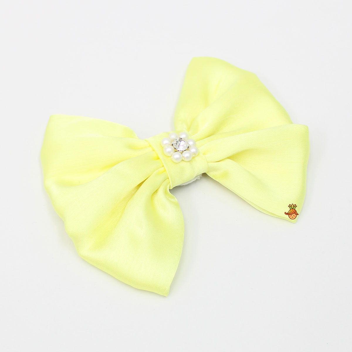 Yellow Pearly Flower Adorned Hair Clip