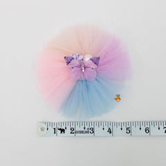 Butterfly Adorned Multicolour Frilly Hair Clip