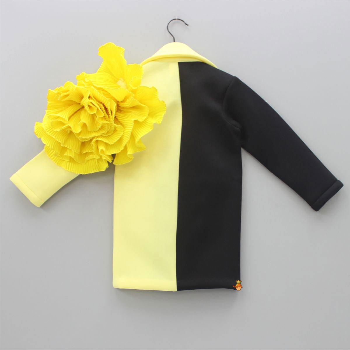 Black And Yellow Dual Tone Jacket Style Dress