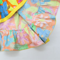Fancy Multicolour Ruffle Bottom Dress