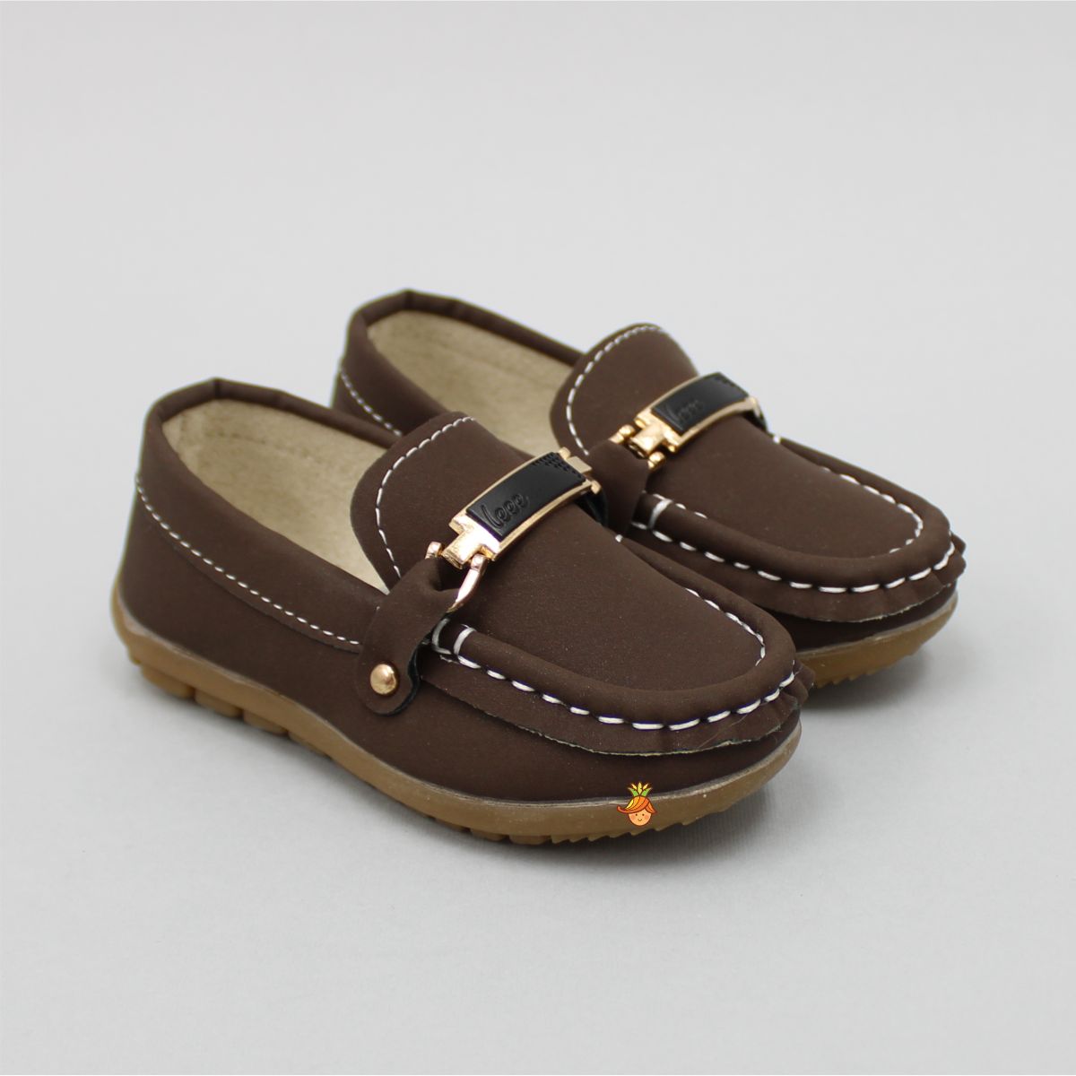 Round Toe Brown Loafers