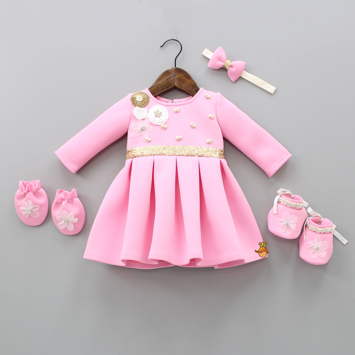 Baby Pink Scuba Infant Baby Set