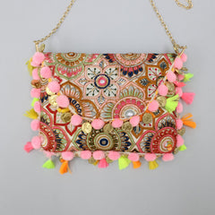 Intricate Thread Embroidered Georgette Sling Bag