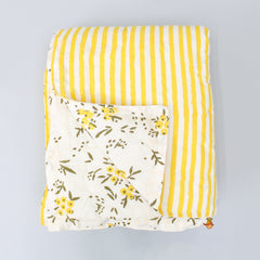 Wildflowers Printed Yellow Quilt