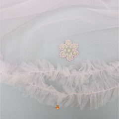 Pre Order: Pearls And Sequins Embroidered Yoke Baby Pink Gown With Detachable Asymmetric Trail