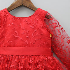 Pre Order: Gorgeous High Low Embroidered Red Dress