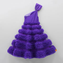 Pre Order: Gorgeous Oversize Bowie Ruffled Purple Gown