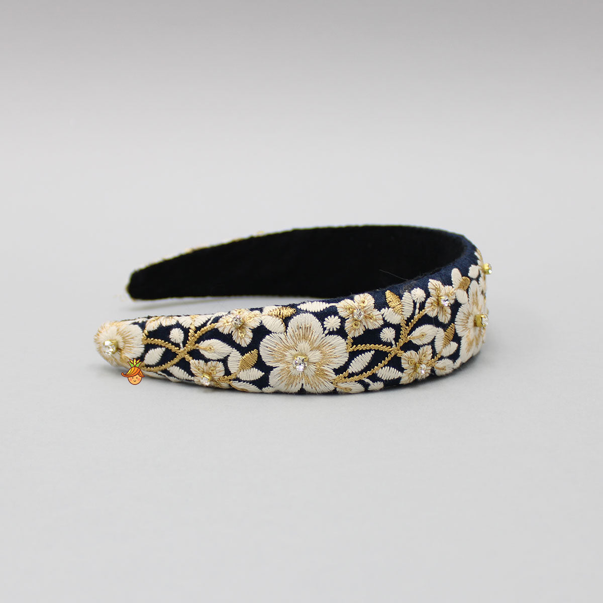 Fancy Navy Blue Zari Embroidered Hair Band